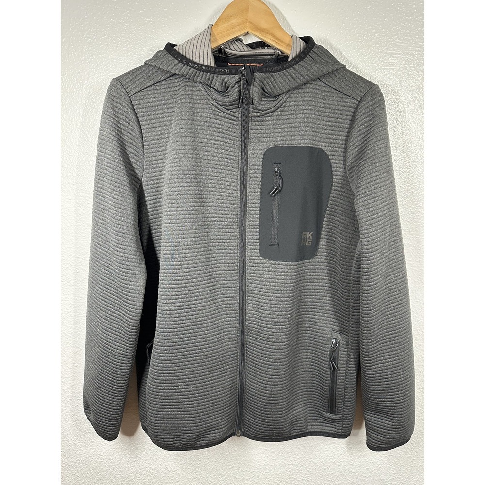 Alaskan Hardgear Jacket Mens Medium Gray Hooded Full Zip‎ Outdoor Performance